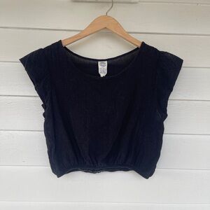 Cotton Flower Clothing Black Crop Top in Gorgeous Cotton, Women’s